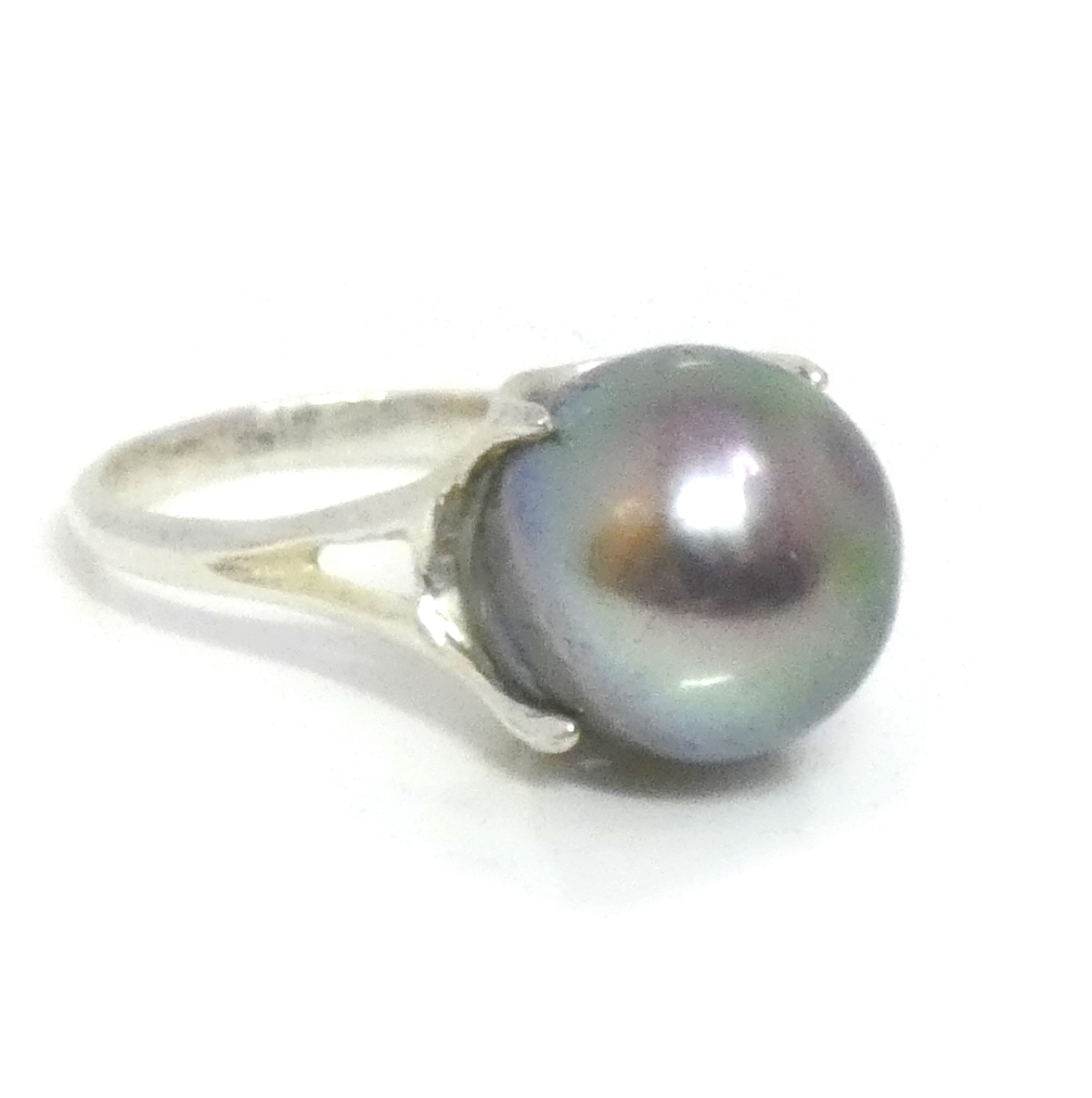 Pistachio Peacock Silver Ring